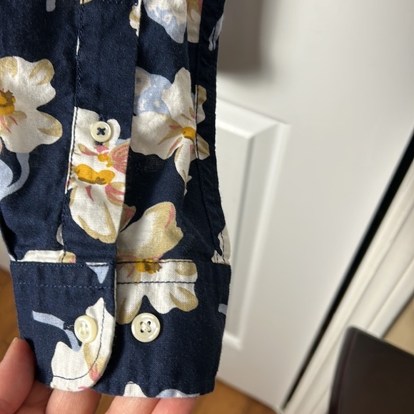 Jack & Jones XL blue yellow floral cotton linen blend men dress shirt NWT! - Picture 7 of 16